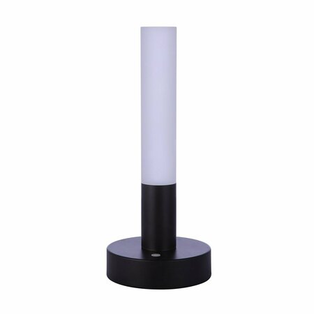 CRAFTMADE Indoor Rechargeable Dimmable LED Cylinder Portable Lamp in Flat Black 86282R-LED